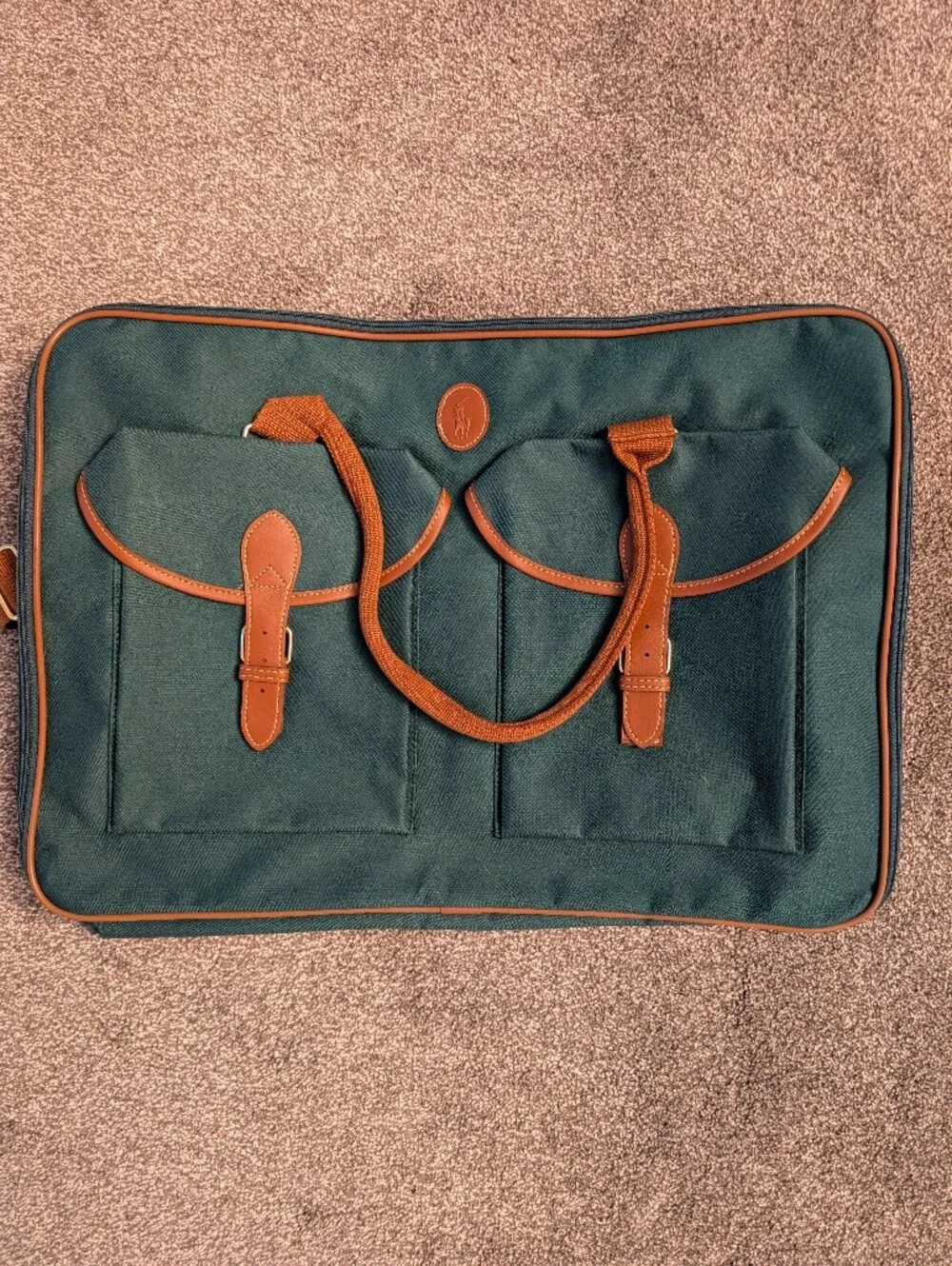 Polo by Ralph Lauren Dark Teal Duffel with Brown Leather Trim
